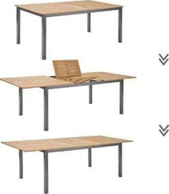 NATERIAL - Uitschuifbare Tuintafel ORIS - Uitschuifbare Tafel Voor 6 Tot 8 Personen - 180-240x100 Cm - Aluminium - Hout Eucalyptus 13 NATERIAL - Uitschuifbare Tuintafel ORIS - Uitschuifbare Tafel Voor 6 Tot 8 Personen - 180-240x100 Cm - Aluminium - Hout Eucalyptus -Tuinmeubel Verkoop 1049x1200