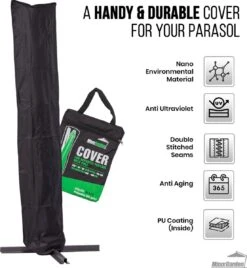 MaxxGarden Parasolhoes - Afdekhoes Voor Zweefparasol - Beschermhoes - 200-400 Cm - Met Rits En Trekkoord - Zwart -Tuinmeubel Verkoop 1105x1200