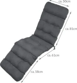 Beautissu Deckchair Kussen 200x50x8 Cm - Ligstoelkussen Antraciet - Matraskussen Voor Hangmatten En Tuin-/terrasstoelen - Flair DC -Tuinmeubel Verkoop 1112x1200