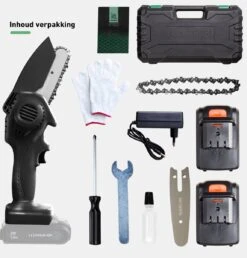 Mardin Mini Kettingzaag - Snoeizaag - Kettingzaag - Kettingzaag Electrisch Met 2 Accu - Inclusief Koffer - 1 Extra Accu - Zwart -Tuinmeubel Verkoop 1151x1200