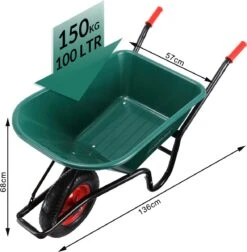 Gardebruk Kruiwagen 100 L - Kunststof Kuip – Tot 150KG Groen -Tuinmeubel Verkoop 1176x1200 2