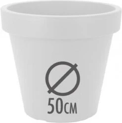 Kunststof Bloempot Wit Ø50 Cm - Hoogte 42 Cm -Tuinmeubel Verkoop 1189x1200 3