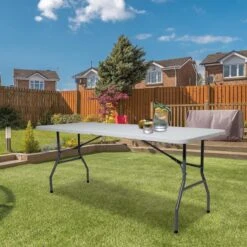 LifeGoods Klaptafel - Inklapbaar - 70x180cm - Verstelbare Vouwtafel - Weerbestendig - Wit -Tuinmeubel Verkoop 1198x1200 2