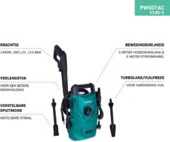 VONROC Hogedrukreiniger V14C-1 - 1400W – 110 Bar – 390 L/h – Compact - Incl. 5m Slang, Spuitstukken En Accessoires -Tuinmeubel Verkoop 1200x1008 1