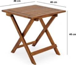 Merkloos EezyLife Houten Bijzettafel - 46x46x46cm - Acacia Hout - Tuintafel -Tuinmeubel Verkoop 1200x1028