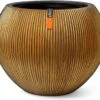 Capi Europe - Vaas Bol Groove XL - 63x51 - Goud - Bloempot Voor Binnen - Opening ⌀42 - GVGB271 -Tuinmeubel Verkoop 1200x1071