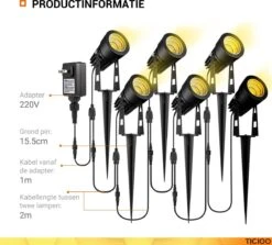 TIGIOO LED Tuinspot Buitenverlichting - 6 Tuinlampen - Tuinverlichting - Waterdicht (6 PACK) -Tuinmeubel Verkoop 1200x1085