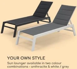 Blumfeldt Renazzo Lounge Ligstoel - Ligbed Voor De Tuin - Aluminium Tuinstoel - 6 Standen - Waterafstotend - Bekleding Van 70 % Pvc En 30 % Polyetheen - Zwart -Tuinmeubel Verkoop 1200x1089 1