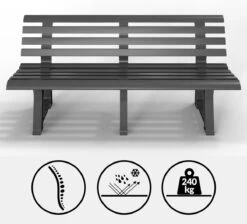 Casaria Tuinbank Orchidea – Kunststof/240kg Belastbaar – Antraciet -Tuinmeubel Verkoop 1200x1089