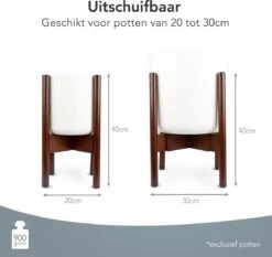 LifeGoods Planten Standaard - Uitschuifbare Bloempothouder - 20 Tot 30 Cm - Donker Bamboe -Tuinmeubel Verkoop 1200x1130 1