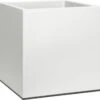 Elho Vivo Matt Finish Vierkant Wielen 40 - Grote Plantenbak Voor Binnen & Buiten - Gemaakt Van Gereycled Plastic - L 39 X W 39 X H 41 Cm - Wit -Tuinmeubel Verkoop 1200x1148