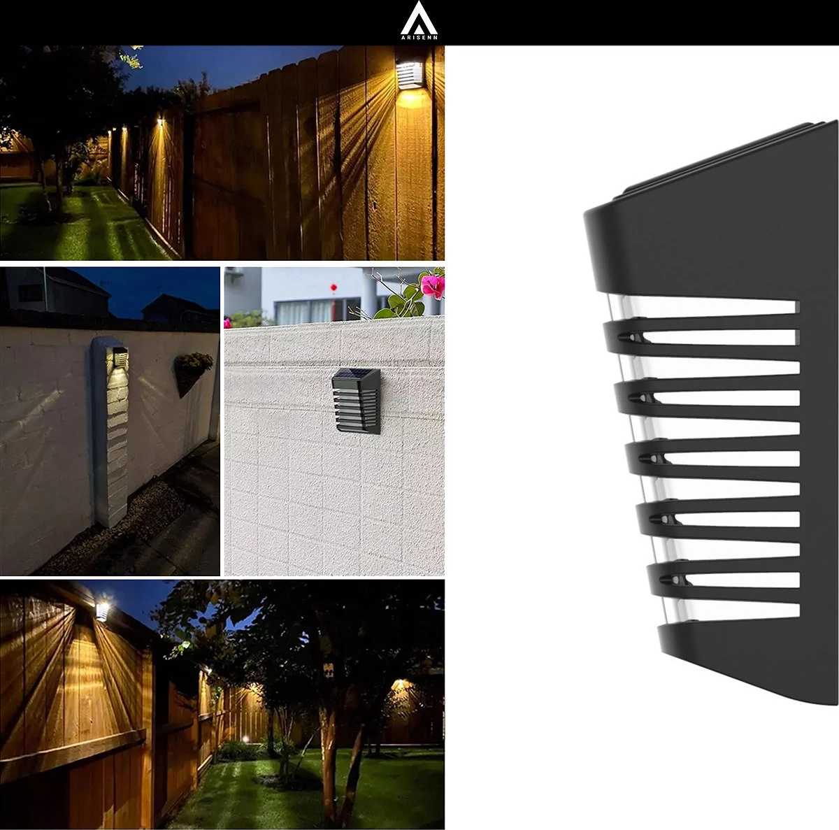 Arisenn® Crystal Solar Buitenlamp - IP65 Waterdicht - Prachtige Solar Technologie Monokristal Zonnepaneel Wandlamp - 3000K Warm Wit (sfeervol) - Tuinverlichting Op Zonne-energie | Schutting Wand Licht 4 Arisenn® Crystal Solar Buitenlamp - IP65 Waterdicht - Prachtige Solar Technologie Monokristal Zonnepaneel Wandlamp - 3000K Warm Wit (sfeervol) - Tuinverlichting Op Zonne-energie | Schutting Wand Licht - Image 2