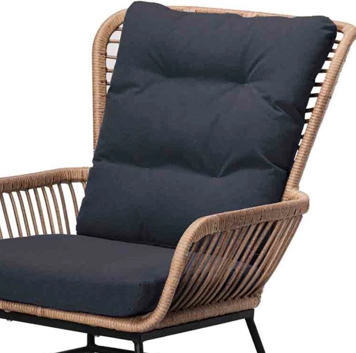 BUITEN Living Dex Wicker Loungestoel Tuin Incl. Wicker Voetenbank | Wicker + Aluminium | Bamboe Antraciet 15 BUITEN Living Dex Wicker Loungestoel Tuin Incl. Wicker Voetenbank | Wicker + Aluminium | Bamboe Antraciet - Image 13