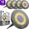 Shutterlight® 16 LED Solar Grondspot - Tuinverlichting - Zonlichtsensor - Zonne-energie - Matte Zwart - Warm Wit Licht - 4 Stuks - Buiten -Tuinmeubel Verkoop 1200x1198 4