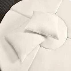 Casaria Polyrattan Zonne-Eiland Ø185cm – Incl. Kussens - Zwart Crème -Tuinmeubel Verkoop 1200x1200 10