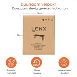Lenx Klaptafel - Inklapbare Tafel - Opvouwbare Tuintafel - Vouwtafel - Inclusief Handvat En 2 Tafelkleden - 180x75x74cm - 6 Tot 8 Personen -Tuinmeubel Verkoop 1200x1200 105