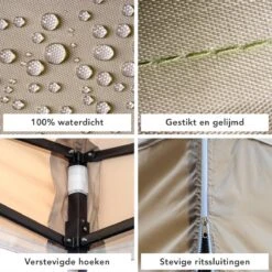 LifeGoods Partytent - 3x3 M - Zijwanden - Easy Up - Opvouwbaar - Waterdicht - Draagtas Met Wieltjes - Beige 20 LifeGoods Partytent - 3x3 M - Zijwanden - Easy Up - Opvouwbaar - Waterdicht - Draagtas Met Wieltjes - Beige -Tuinmeubel Verkoop 1200x1200 122