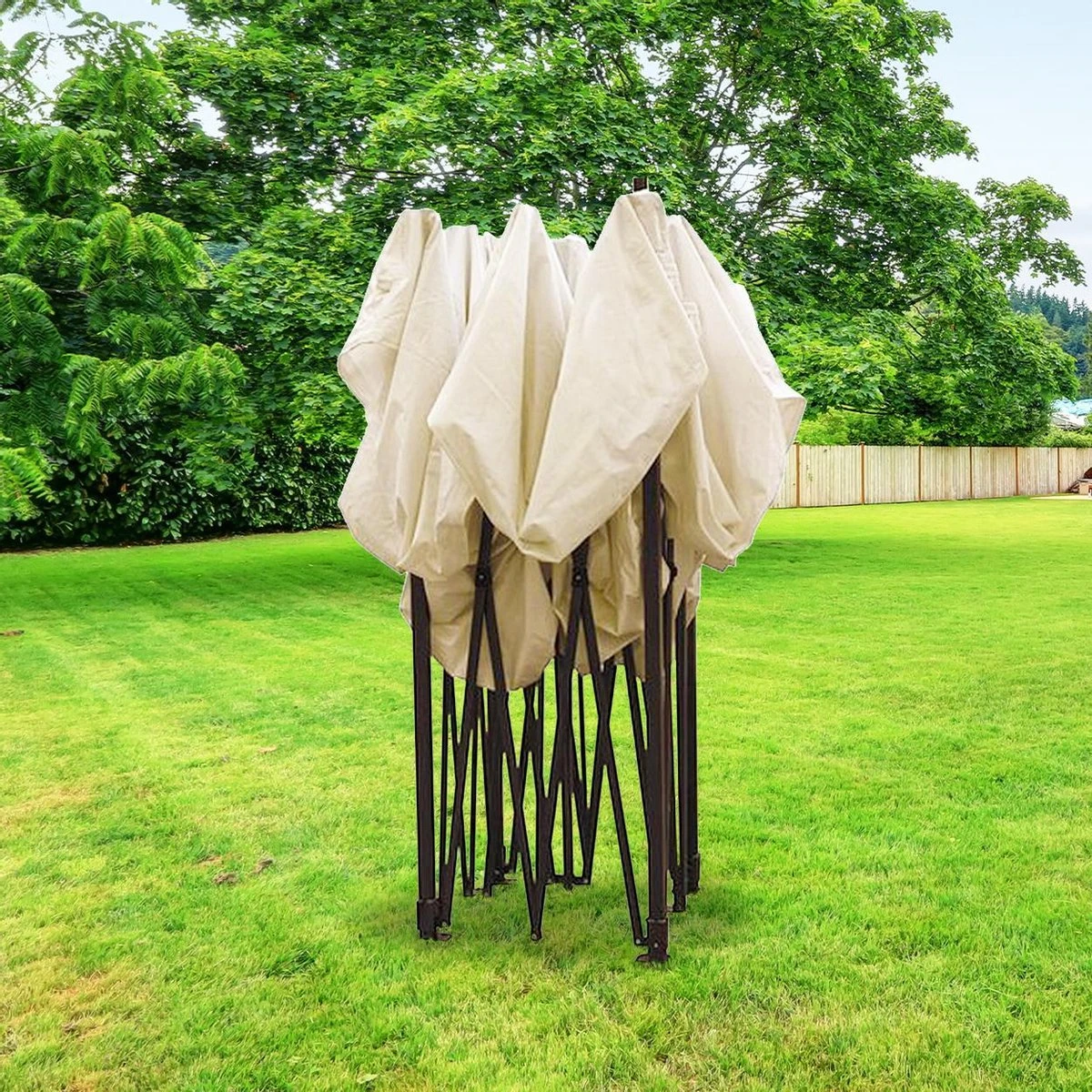 LifeGoods Partytent - 3x3 M - Zijwanden - Easy Up - Opvouwbaar - Waterdicht - Draagtas Met Wieltjes - Beige 12 LifeGoods Partytent - 3x3 M - Zijwanden - Easy Up - Opvouwbaar - Waterdicht - Draagtas Met Wieltjes - Beige - Image 10