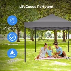 LifeGoods Partytent - 3x4.5 M - Zijwanden - Easy Up - Opvouwbaar - Waterdicht - Draagtas Met Wieltjes - Donkergrijs 16 LifeGoods Partytent - 3x4.5 M - Zijwanden - Easy Up - Opvouwbaar - Waterdicht - Draagtas Met Wieltjes - Donkergrijs -Tuinmeubel Verkoop 1200x1200 151