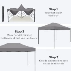 LifeGoods Partytent - 3x4.5 M - Zijwanden - Easy Up - Opvouwbaar - Waterdicht - Draagtas Met Wieltjes - Donkergrijs 17 LifeGoods Partytent - 3x4.5 M - Zijwanden - Easy Up - Opvouwbaar - Waterdicht - Draagtas Met Wieltjes - Donkergrijs -Tuinmeubel Verkoop 1200x1200 152