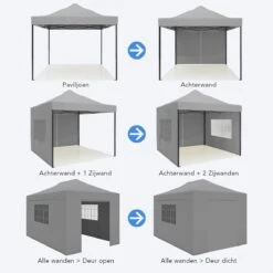 LifeGoods Partytent - 3x4.5 M - Zijwanden - Easy Up - Opvouwbaar - Waterdicht - Draagtas Met Wieltjes - Donkergrijs 20 LifeGoods Partytent - 3x4.5 M - Zijwanden - Easy Up - Opvouwbaar - Waterdicht - Draagtas Met Wieltjes - Donkergrijs -Tuinmeubel Verkoop 1200x1200 155