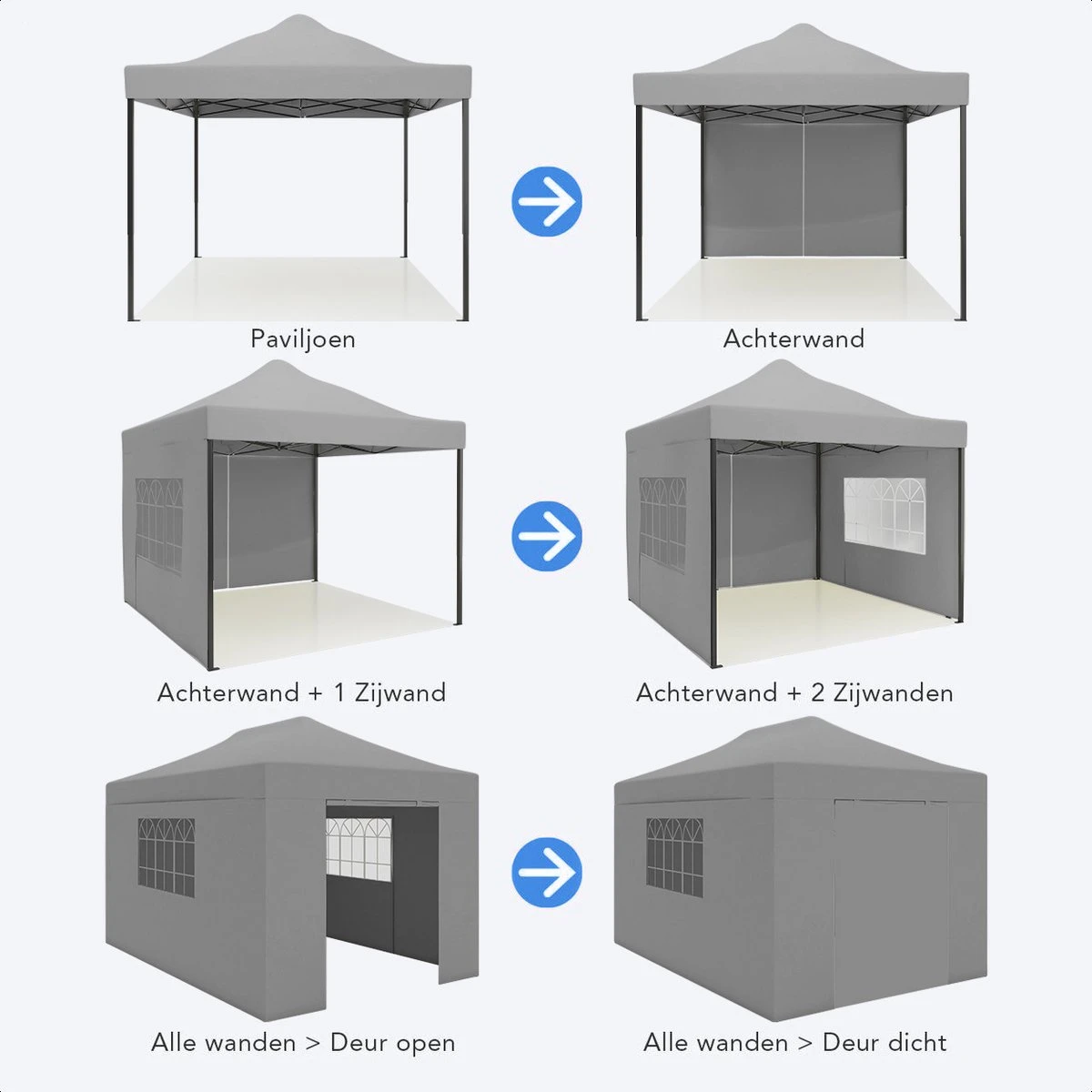 LifeGoods Partytent - 3x4.5 M - Zijwanden - Easy Up - Opvouwbaar - Waterdicht - Draagtas Met Wieltjes - Donkergrijs 11 LifeGoods Partytent - 3x4.5 M - Zijwanden - Easy Up - Opvouwbaar - Waterdicht - Draagtas Met Wieltjes - Donkergrijs - Image 9