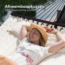 Vita5 Hangmat Met Standaard En Spreidstok – 2 Persoons – Incl. Bekerhouder - Afneembaar Kussen – Uv-bestendig – Beige 18 Vita5 Hangmat Met Standaard En Spreidstok – 2 Persoons – Incl. Bekerhouder - Afneembaar Kussen – Uv-bestendig – Beige -Tuinmeubel Verkoop 1200x1200 174