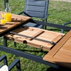 NATERIAL - Uitschuifbare Tuintafel ORIS - Uitschuifbare Tafel Voor 6 Tot 8 Personen - 180-240x100 Cm - Aluminium - Hout Eucalyptus 15 NATERIAL - Uitschuifbare Tuintafel ORIS - Uitschuifbare Tafel Voor 6 Tot 8 Personen - 180-240x100 Cm - Aluminium - Hout Eucalyptus -Tuinmeubel Verkoop 1200x1200 185