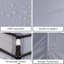 LifeGoods Partytent - 3x3 M - Zijwanden - Easy Up - Opvouwbaar - Waterdicht - Draagtas Met Wieltjes - Donkergrijs -Tuinmeubel Verkoop 1200x1200 20