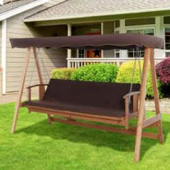 Outsunny Hollywoodschommel Hout Tuinschommel Schommelbank Ligfunctie 3 Personen 84A-185 -Tuinmeubel Verkoop 1200x1200 230