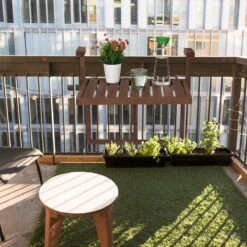 Relaxdays Balkontafel Inklapbaar - Klaptafel Balkon - Tafel Reling - Hangtafel Hout -Tuinmeubel Verkoop 1200x1200 237