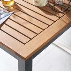 NATERIAL - Tuintafel Vierkant ORIS - 4 Personen - Houten Tafel 90x90 Cm - Aluminium - Met Houten Blad - Eucalyptus -Tuinmeubel Verkoop 1200x1200 24