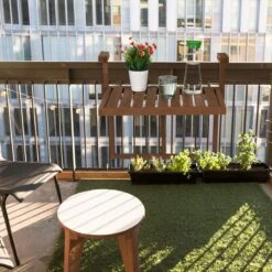 Relaxdays Balkontafel Inklapbaar - Klaptafel Balkon - Tafel Reling - Hangtafel Hout -Tuinmeubel Verkoop 1200x1200 240