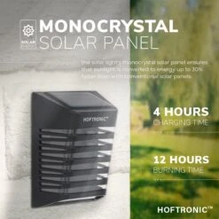 4x HOFTRONIC Dono - Solar Wandlamp Buiten - IP65 Waterdicht - Wintersolar Technologie Monokristal Zonnepaneel - 3000K Warm Wit (sfeervol) - Solar Tuinverlichting Zonne Energie -Tuinmeubel Verkoop 1200x1200 243
