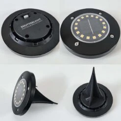 Shutterlight® 16 LED Solar Grondspot - Tuinverlichting - Zonlichtsensor - Zonne-energie - Matte Zwart - Warm Wit Licht - 4 Stuks - Buiten -Tuinmeubel Verkoop 1200x1200 270