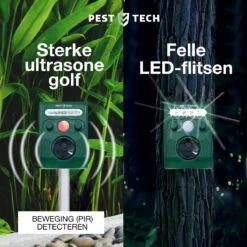 Pest-Tech PT-221 | Ultrasone Kattenverjager Op Zonneenergie | Kattenschrik | Marterverjager | Dierenverjager | Kattenafweermiddel | Ongedierte Verjager - Met USB Oplaadkabel -Tuinmeubel Verkoop 1200x1200 286