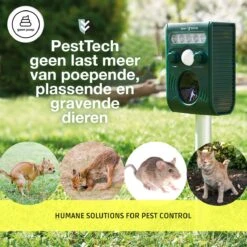 Pest-Tech PT-221 | Ultrasone Kattenverjager Op Zonneenergie | Kattenschrik | Marterverjager | Dierenverjager | Kattenafweermiddel | Ongedierte Verjager - Met USB Oplaadkabel -Tuinmeubel Verkoop 1200x1200 287