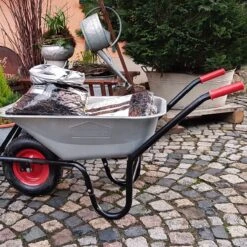Gardebruk Kruiwagen 100L - Luchtband - 250kg Draagkracht Zilver -Tuinmeubel Verkoop 1200x1200 300