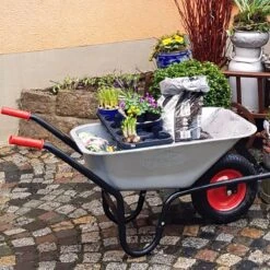 Gardebruk Kruiwagen 100L - Luchtband - 250kg Draagkracht Zilver -Tuinmeubel Verkoop 1200x1200 301