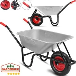 Gardebruk Kruiwagen 100L - Luchtband - 250kg Draagkracht Zilver -Tuinmeubel Verkoop 1200x1200 305