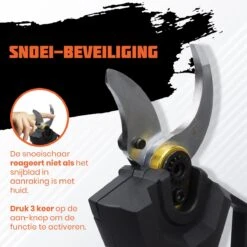 Reichlër® Elektrische Snoeischaar - 40 Mm Snijdiameter - 2x Accu - Anti-cut Functie - Heggenschaar - Takkenschaar - Zwart -Tuinmeubel Verkoop 1200x1200 332