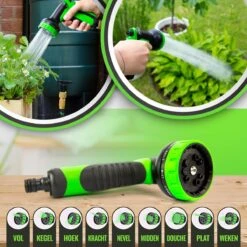 MD-Goods ® Super Sterk Uitrekbare Tuinslang Tot 30 Meter + GRATIS Tas En Koppelstuk - Tuinsproeier - Tuin Besproeien - Waterslang - Sproeikop - Groen - Flexibel Elastisch -Tuinmeubel Verkoop 1200x1200 450