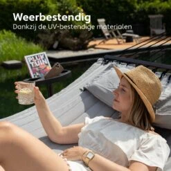 Vita5 Hangmat Met Standaard En Spreidstok – 2 Persoons – Incl. Bekerhouder - Afneembaar Kussen – Uv-bestendig – Lichtgrijs -Tuinmeubel Verkoop 1200x1200 48