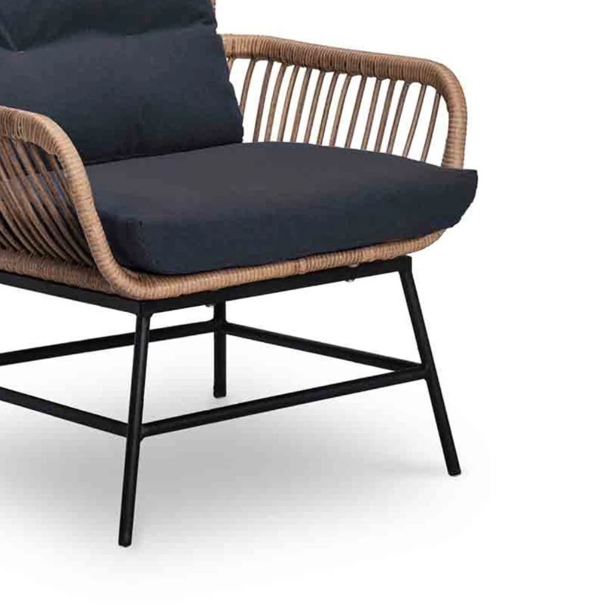 BUITEN Living Dex Wicker Loungestoel Tuin Incl. Wicker Voetenbank | Wicker + Aluminium | Bamboe Antraciet 14 BUITEN Living Dex Wicker Loungestoel Tuin Incl. Wicker Voetenbank | Wicker + Aluminium | Bamboe Antraciet - Image 12