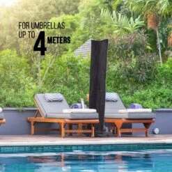 MaxxGarden Parasolhoes - Afdekhoes Voor Zweefparasol - Beschermhoes - 200-400 Cm - Met Rits En Trekkoord - Zwart -Tuinmeubel Verkoop 1200x1200 59