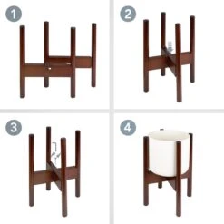 LifeGoods Planten Standaard - Uitschuifbare Bloempothouder - 20 Tot 30 Cm - Donker Bamboe -Tuinmeubel Verkoop 1200x1200 646