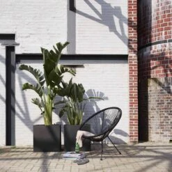 Capi Europe - Bloempot Vierkant Smooth NL - 50x50x50 - Zwart - Voor Binnen En Buiten - KBL904 -Tuinmeubel Verkoop 1200x1200 672