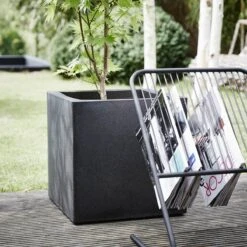 Capi Europe - Bloempot Vierkant Smooth NL - 50x50x50 - Zwart - Voor Binnen En Buiten - KBL904 -Tuinmeubel Verkoop 1200x1200 678