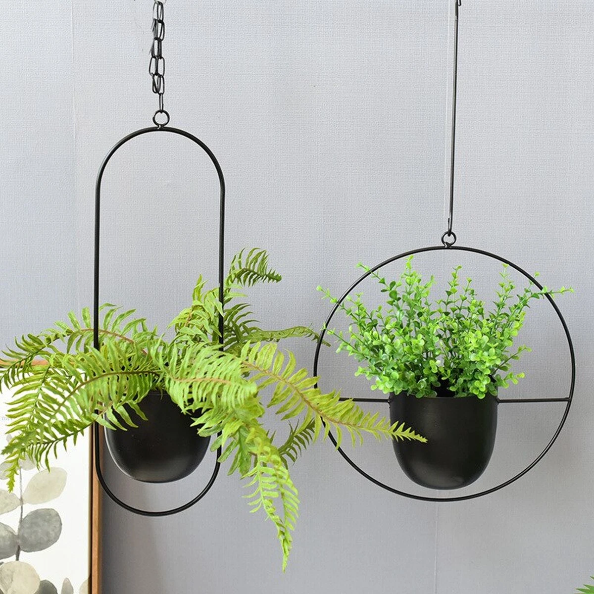 Be-Inspired® Hangende Bloempot Ovaal - Bloempot Binnen - Voor Hangplant – Plant Bloem Pot Met Opknoping – Plantenhanger - Plantenbak - Industrieel – Scandinavisch - Metaal - Zwart 9 Be-Inspired® Hangende Bloempot Ovaal - Bloempot Binnen - Voor Hangplant – Plant Bloem Pot Met Opknoping – Plantenhanger - Plantenbak - Industrieel – Scandinavisch - Metaal - Zwart - Image 7