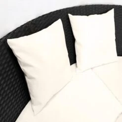 Casaria Polyrattan Zonne-Eiland Ø185cm – Incl. Kussens - Zwart Crème -Tuinmeubel Verkoop 1200x1200 7